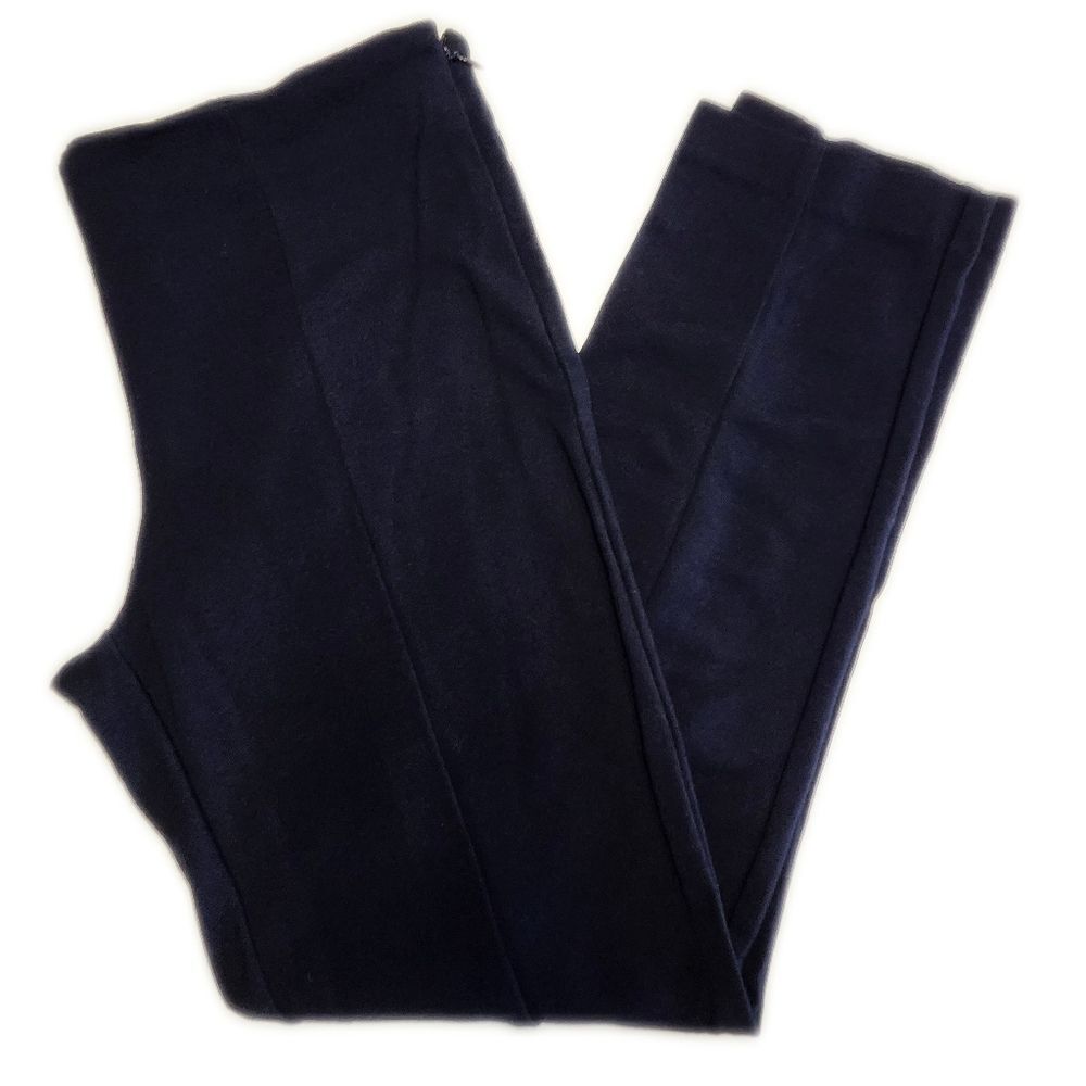 CAbi Style #814 Navy Blue Side Entry Trouser Newport Ponte Slim Pants, 8
